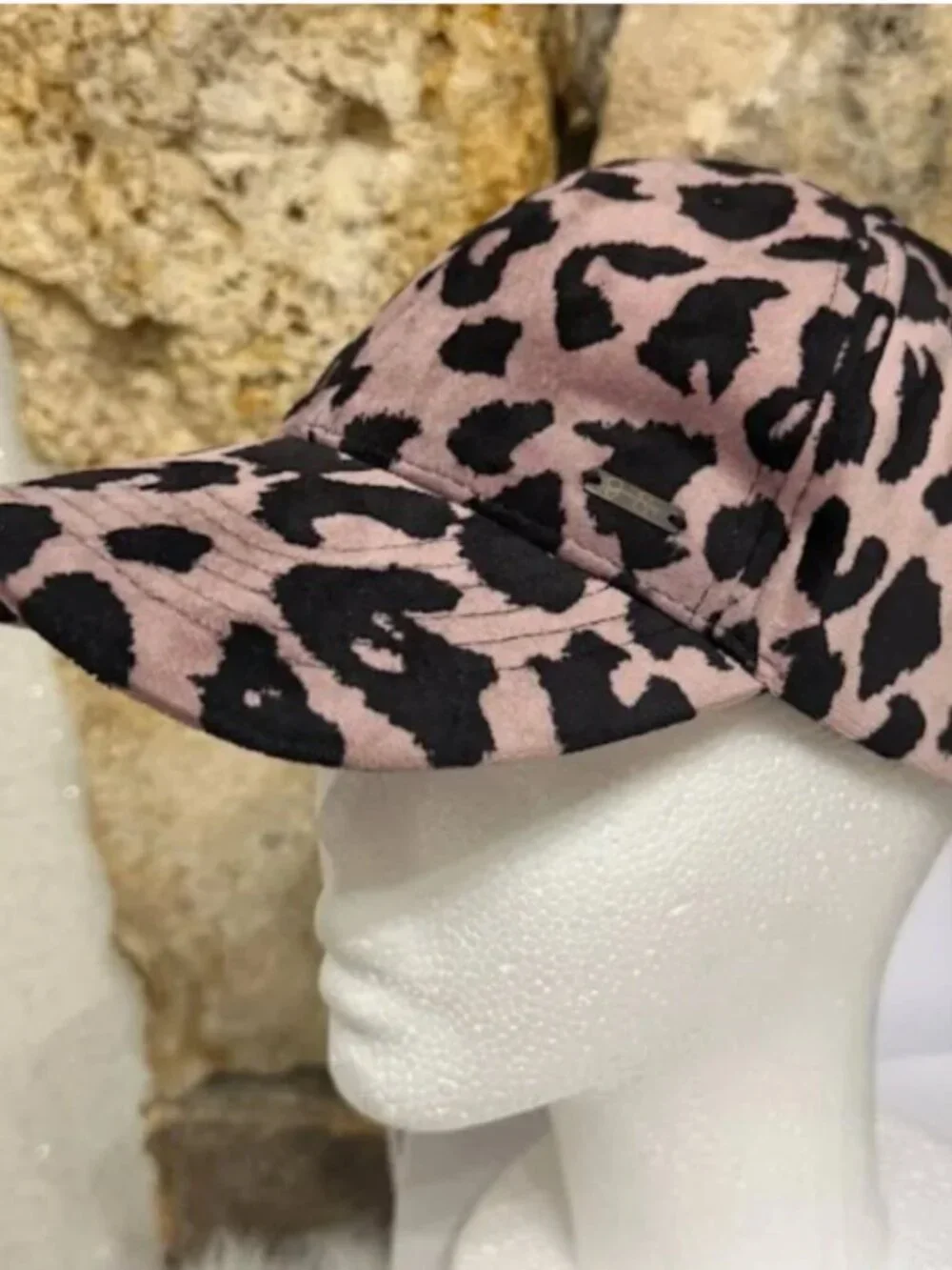 Jessica Simpson Pink Black Leopard Print Baseball Cap Adjustable One Size